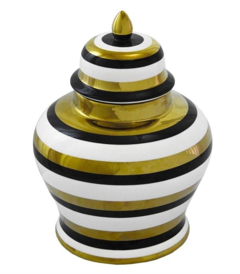 Ânfora Porcelana Ouro 30x22cm